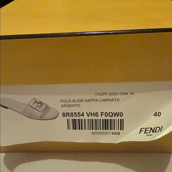 Fendi FFold Metallic Slide Sandals size EU 40 BNWB - Picture 7 of 9